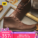 CAT卡特马丁靴皮靴男鞋新复古回潮商务风牛皮加绒保暖休闲靴P719118 咖色 加绒 39