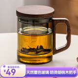 忆壶茶（YIHUTEA） 泡茶杯茶水分离玻璃杯办公室茶道喝茶杯子男士个人专用高档水杯 【轻奢黑】加厚泡茶杯