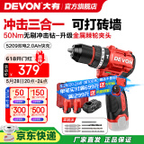 大有（Devon）12V锂电无刷电钻5208手电钻冲击钻5209电动螺丝刀起子机50牛米 5209冲击钻2.0Ah双电快充塑盒