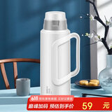 SIMELO明月保温壶保温瓶玻璃内胆304钢盖水壶学生宿舍热水瓶2.0L无印白