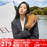 骆驼（CAMEL）大黄靴女都市户外四季可穿系带工装靴马丁靴 L23W307016 黄棕 39