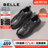 百丽潮搭舒适休闲鞋男鞋牛皮商务运动鞋A1354AM5 黑绒里 39