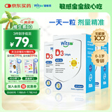 witsbb健敏思维生素D3胶囊 0-1岁敏宝专研100+项无敏原40粒400IU*3盒