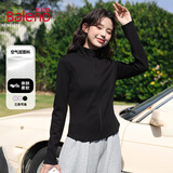 班尼路（Baleno）空气层立领开衫卫衣女2025春秋季新款气质通勤小个子修身短款外套