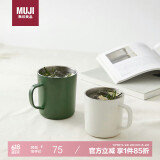 无印良品（MUJI）不锈钢双层马克杯 大容量男女办公学生水杯茶杯咖啡杯 绿色 380ml