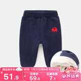 嘟嘟家宝宝裤子加厚冬装男新生儿童裤女童打底裤冬季儿童加绒裤婴儿vip 藏青 110