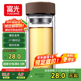 富光 男女士双层玻璃杯 高硼硅玻璃304茶隔水杯子 带茶隔泡茶杯500ml