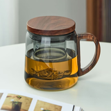 忆壶茶（YIHUTEA）泡茶杯茶水分离杯水杯男士茶杯个人专用泡茶杯玻璃绿茶杯子 500ML玻璃茶杯