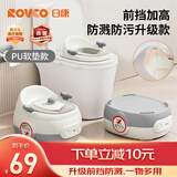 日康（rikang）儿童马桶 宝宝坐便器便盆加高前挡 PU软垫三合一功能 灰色X2004-8