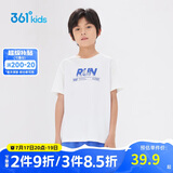 361°儿童速干短袖夏季男童中大童印花透气运动t恤短袖白130