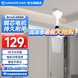 艾美特（AIRMATE）电风扇吊扇节能省电大面积送风工业扇客厅吸顶扇家用打承重楼顶扇轻音低噪铜芯电机大风量工程电扇 自行安装 +【42寸/3叶2档】FZ4201