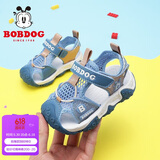 巴布豆（BOBDOG）童鞋宝宝沙滩鞋夏季男童包头凉鞋105322075月光蓝/蔚蓝21