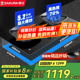 樱花（SAKURA）燃气灶家用嵌入式煤气灶双灶 强劲大火力精准火力调节秒速点火加厚喷涂不沾油玻璃面板国家补贴20% JZT-PGE02【天然气】5.2kw