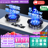 好太太亿美燃气灶双灶5.2KW一级能效家用天然气液化气煤气灶台式嵌入式猛火炉具定时灶方架铜盖鸳鸯灶JZT-B6T 高配款 不锈钢+5.2kw鸳鸯猛火灶+双边定时 瓶装液化气