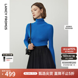 朗姿【王楚然同款】纯羊毛高领针织衫春冬内搭打底上衣旷野美拉德 舰队蓝色2 XL