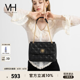 VANESSA HOGAN VH包包女包茵然软包2025夏季轻奢链条单肩斜挎包生日礼物送女友 黑色大号（容量升级）