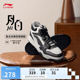 李宁月白hi加绒款丨板鞋男鞋新款减震回弹中帮潮流休闲鞋AGCU347