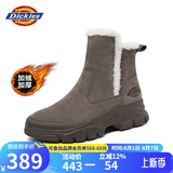 Dickies女士雪地靴女靴冬季加绒加厚短靴保暖棉鞋靴子 驼色 37 