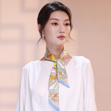 达芬奇密码真丝丝巾女桑蚕丝小领巾百搭飘带绑包头巾礼物 春之岛