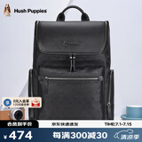 暇步士（Hush Puppies）双肩包男大容量14英寸电脑包头层牛皮商务休闲出差真皮通勤旅行包 品牌元素款