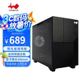 INWIN迎广F3黑色 游戏电脑台式机箱 支持MATX主板/可背插/水冷/长显卡 标配ARGB风扇/20GbpsType-C