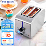 东菱（Donlim）不锈钢机身早餐机 多士炉 烤面包机 宽槽吐司机 DL-8117