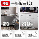 梵答304不锈钢厨房橱柜农村家用灶台整体一体厨房收纳碗柜简易小户型 主图L组合-2米x2米