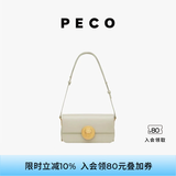 PECO852真皮斜挎复古小法棍包新款单肩通勤方包生日送女友礼物 斑鸠灰灰内里头层手搓牛皮 现货