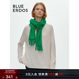 BLUE ERDOS100%山羊绒围巾披肩纯色简约百搭时尚礼物保暖流苏设计 松柏绿 180*30