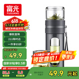 富光玻璃杯 高硼硅泡茶杯子 茶水分离杯 商务办公便携塑玻水杯男女士