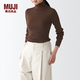 无印良品（MUJI）女式 罗纹可水洗高领毛衣 长袖打底针织衫上衣毛衫 BAG01A1A 棕色 S 155/80A