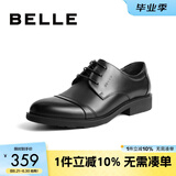 百丽通勤商务皮鞋男秋季真皮系带德比鞋通勤正装鞋3UX01CM5【预售】 黑色-3UX01 42 (260mm)