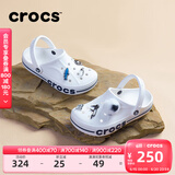 卡骆驰crocs洞洞鞋贝雅卡骆班轻便耐磨一脚蹬休闲鞋|205089 白/深蓝-126 36 /37(220mm)