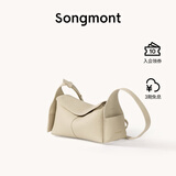 Songmont挂耳系列屋檐包mini设计师款头层牛皮通勤斜挎hobo包 茯苓白 预售12天