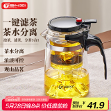 天喜（TIANXI）玻璃茶壶泡茶壶飘逸杯茶具套装茶水分离水杯泡茶杯观山壶580ML