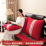 骆易家（LORiCA）靠枕床头靠垫沙发抱枕头套中式床上客厅护腰靠背垫办公室大号定制 国色芳华（多丽丝麻）-红色 抱枕50*50cm(枕套+枕芯)