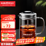 金灶（KAMJOVE） 小青柑玻璃茶壶泡茶壶 耐热玻璃茶具 茶水分离杯花茶壶飘逸杯 A75搭配K-106玻璃杯4个 380ml