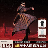 坦博尔鹅绒黑金羽绒服女长款收腰连帽加厚保暖外套TD236890 黑色 180 