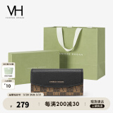 VANESSA HOGAN  VH女包PVC长款钱包小众多功能钱夹复古手拿小包生日礼物送女友 黑色