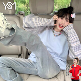 翊尚美毛衣女秋冬季新款2026年小个子针织衫宽松圆领韩系甜美慵懒风上衣 蓝色 【奶油显瘦抗起球】 均码 【推荐80-140斤】