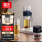 富光双层玻璃杯 泡茶杯茶水分离杯子 高硼硅玻璃水杯商务便携杯男女士