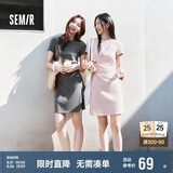 森马（Semir）连衣裙女圆领收腰弹力针织裙2025夏刺绣休闲短裙辣妹109325114001