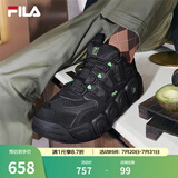 斐乐（FILA）可颂面包鞋运动鞋男士休闲鞋舒适厚底老爹鞋复古 黑-IB 43