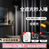 阿黎窗帘全遮光卧室遮光布遮阳帘客厅成品免打孔隔音挂钩窗帘