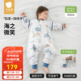 贝肽斯肽柔婴儿睡袋夏季防惊跳宝宝夏季纱布睡袋婴儿防踢抱被通用 【春秋】（前6后4 20-25℃）海鲸 S码 建议身高60-85cm