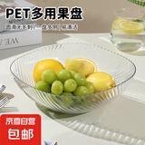 果盘水果盘客厅家用新款茶几果盘轻奢高档前台糖果盘托盘零食盘 加厚升级款果盘【透明色】1个装