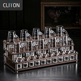 CLITON白酒杯分酒器100ml酒具套装二两杯分酒壶烈酒杯收纳架10壶10杯