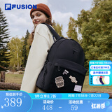 FILA FUSION斐乐潮牌官方背包情侣款双肩包女包大容量电脑包男书包 深黑-BK XS