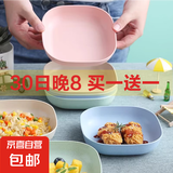 创意吐骨碟家用北欧吐骨头盘大小碟子餐桌面垃圾盘小麦秸秆残渣盘 混色随机【1个装】
