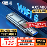 绿巨能（llano）WIFI6 USB无线网卡5/6G双频 AX5400千兆三频 台式电脑笔记本无线接收器随身WIFI发射器高速网卡